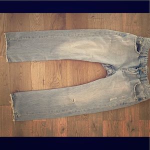 Jordan Craig men’s 32x32 light denim frayed boot